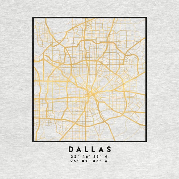 DALLAS TEXAS CITY STREET MAP ART by deificusArt